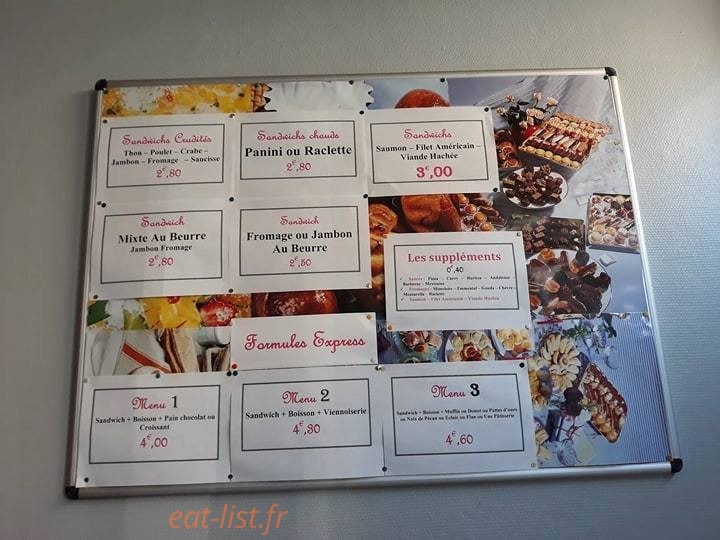 Au Pain Chaud — carte page 1