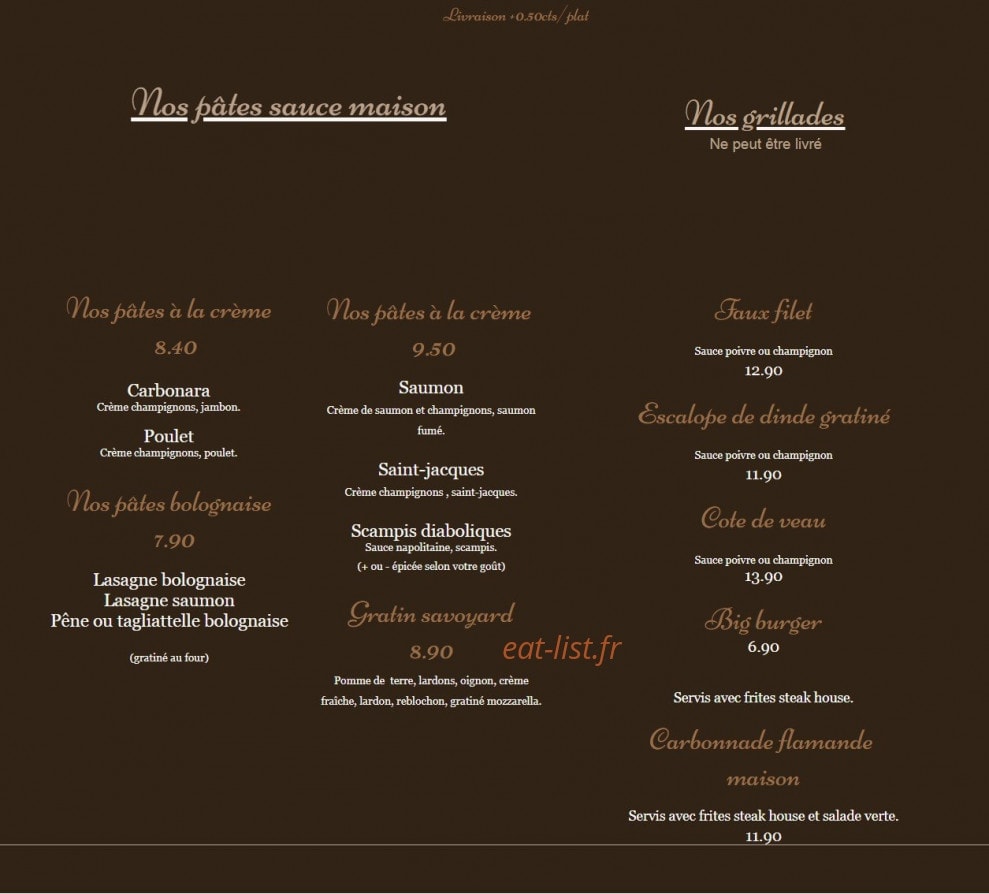 Brodway Pizza — carte page 3