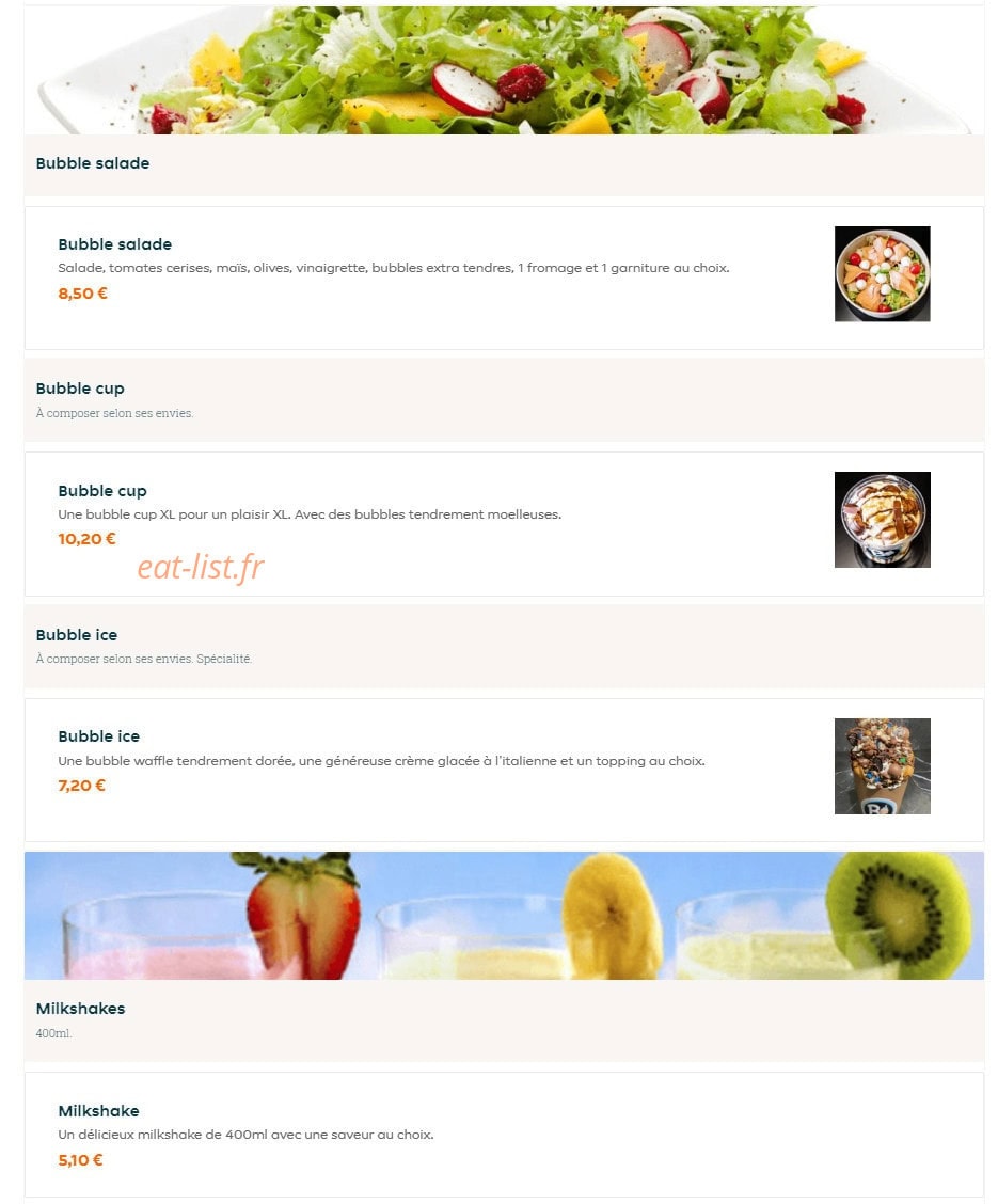 Bubble ice — carte page 2