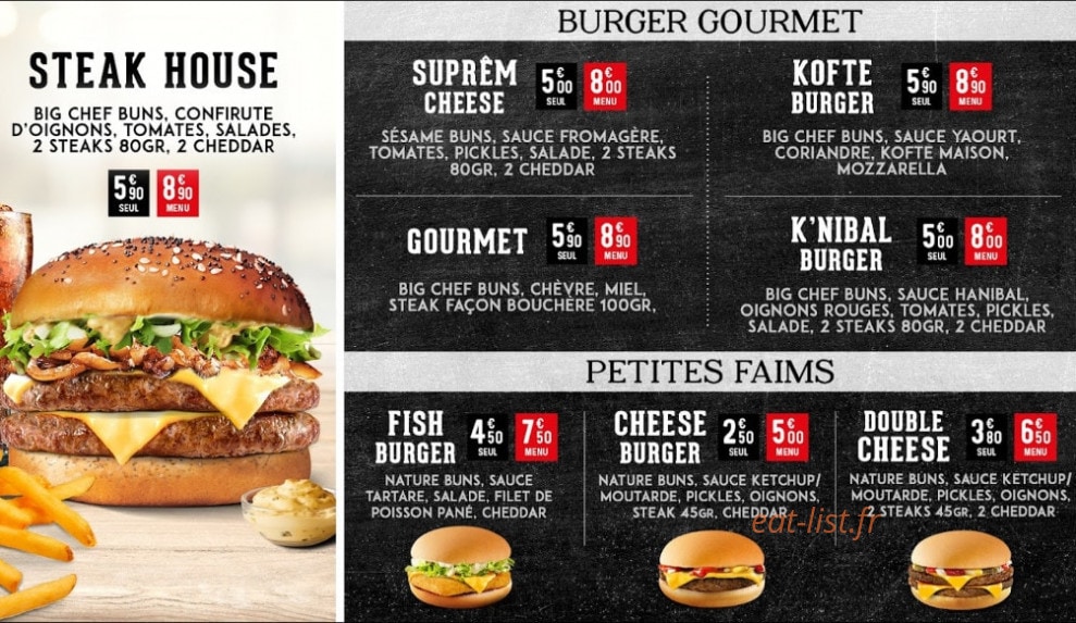 Burger Coffee’s — carte page 1