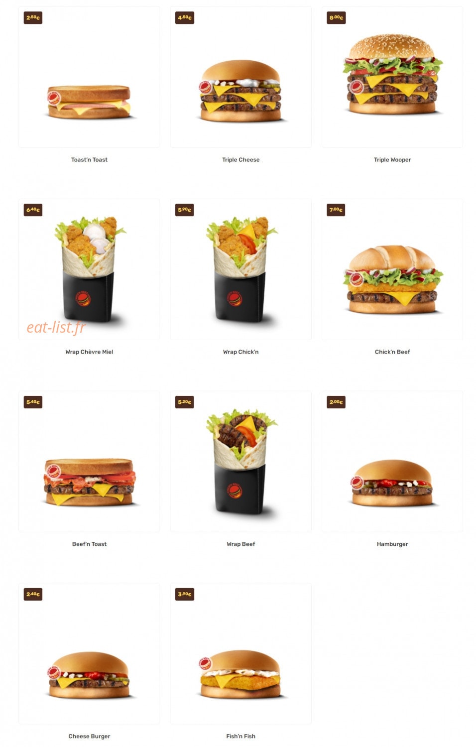 Chick'n Beef — carte page 5