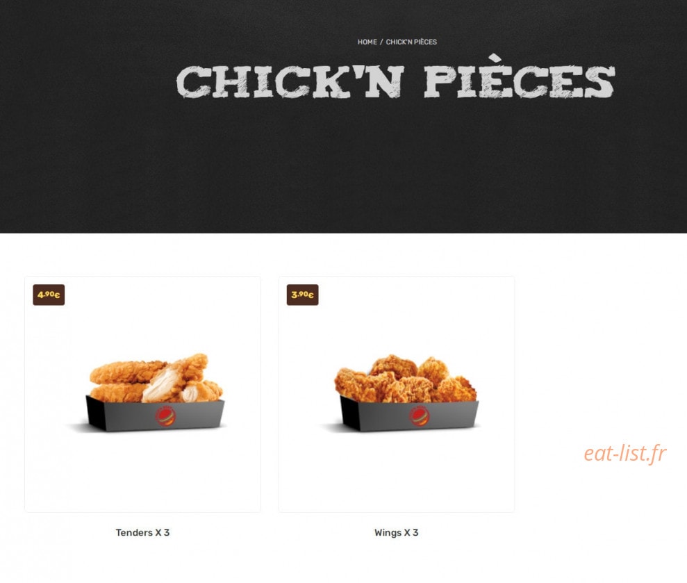 Chick'n Beef — carte page 6
