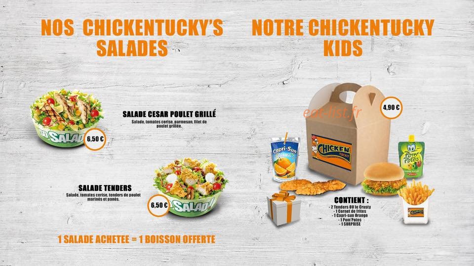 Chicken Tucky — carte page 4