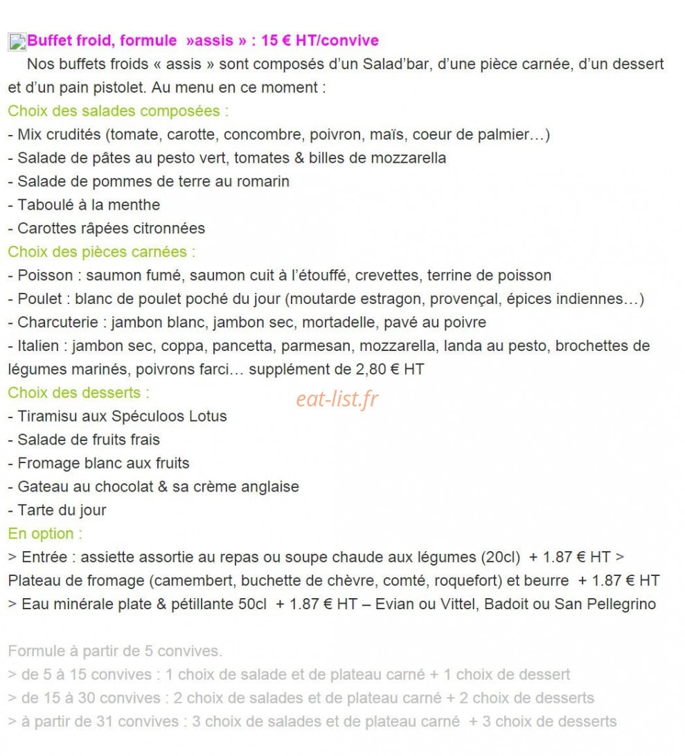 Eat and you — carte page 7