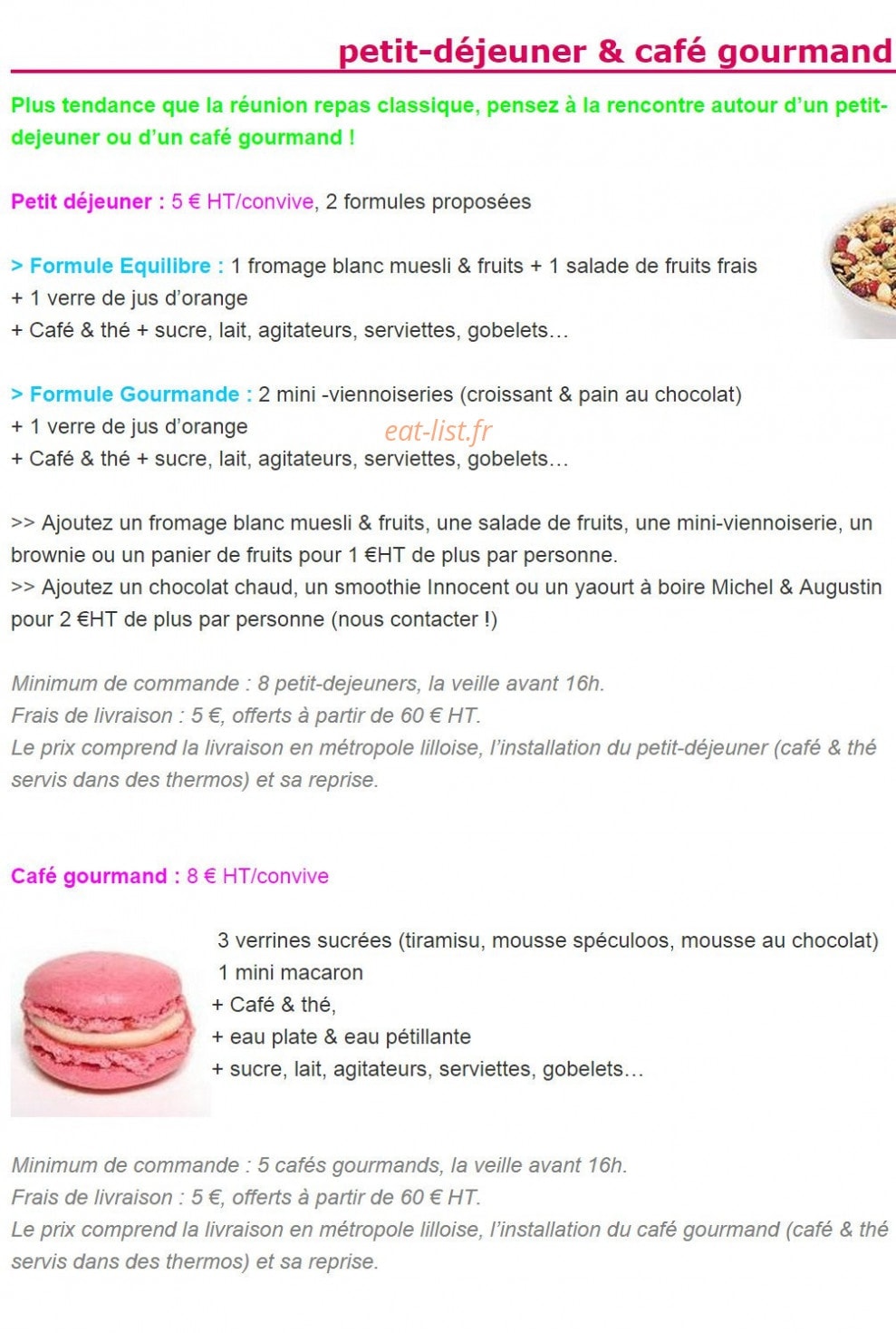 Eat and you — carte page 5
