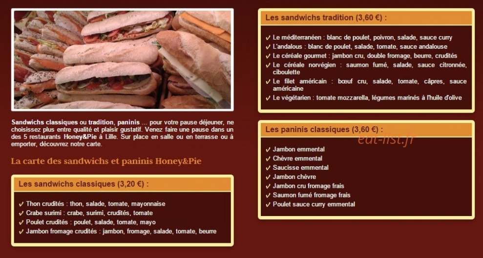 Honey & Pie — carte page 3