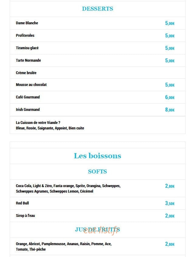 Jb's Pub — carte page 4