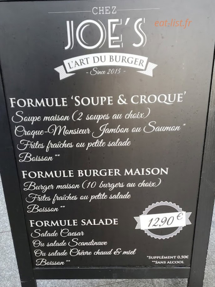 Joe's — carte page 1