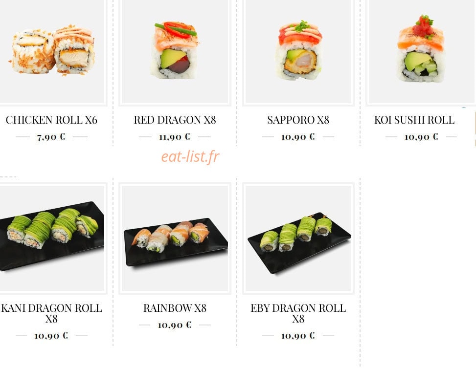 Koï Sushi — carte page 3