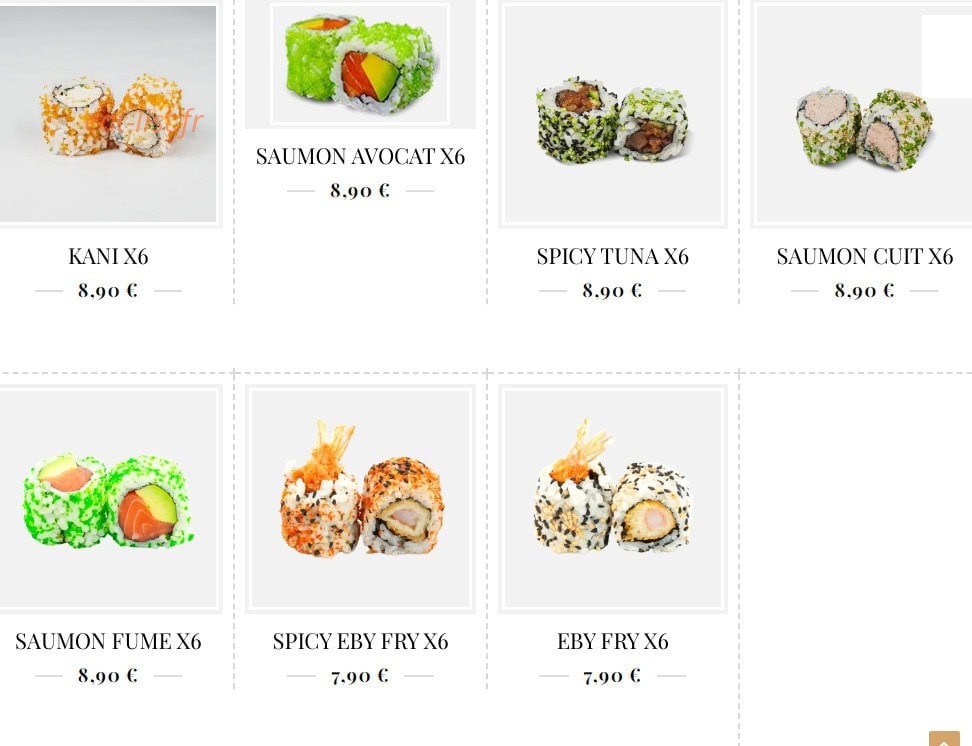 Koï Sushi — carte page 8