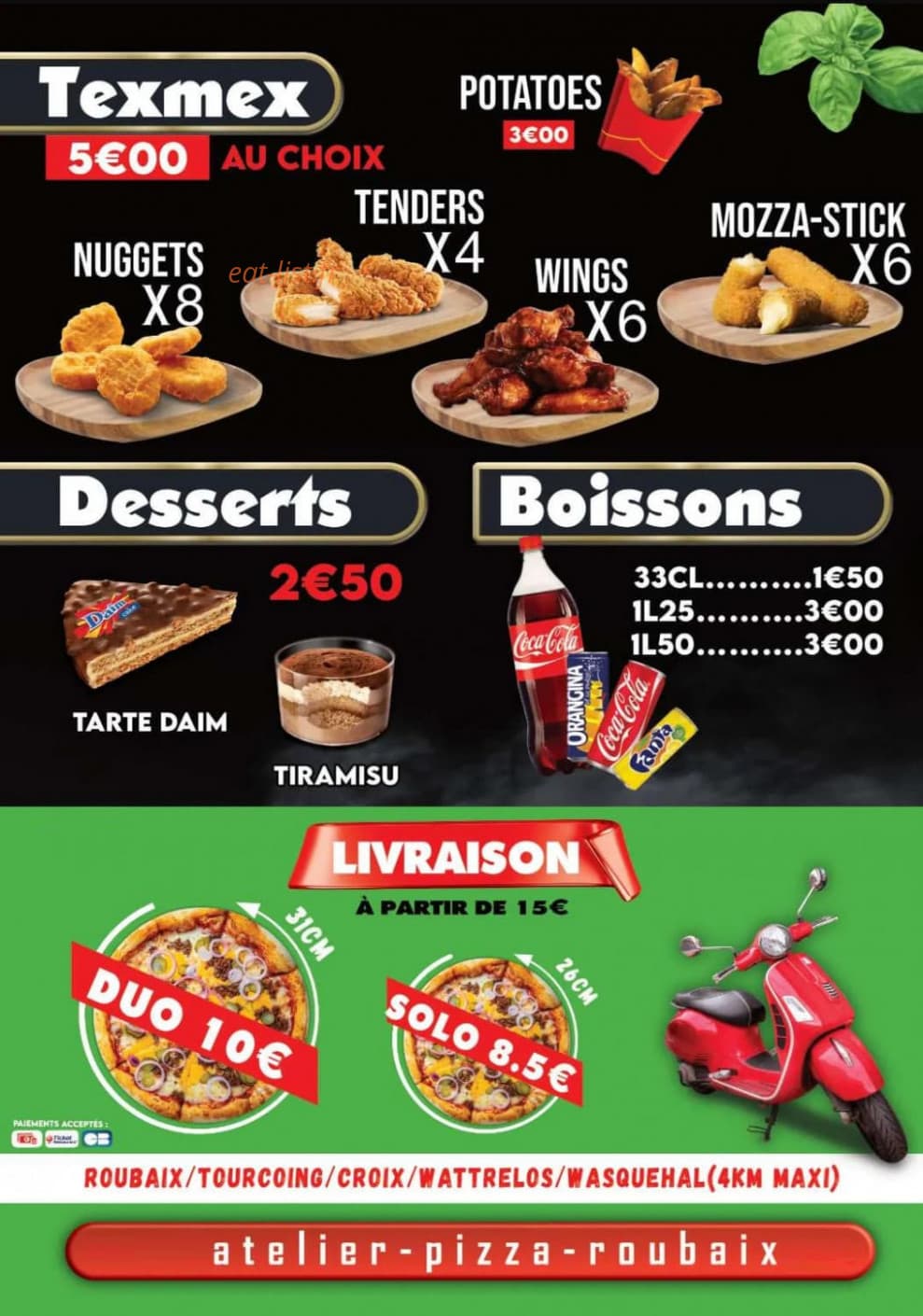 L'Atelier Pizza — carte page 4