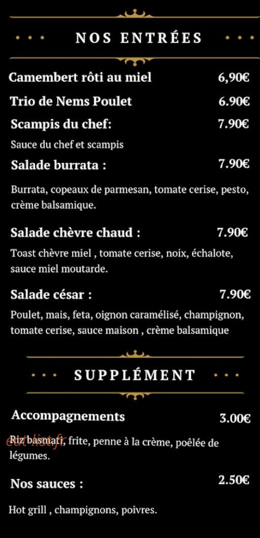 La Maison du Grill — carte page 1