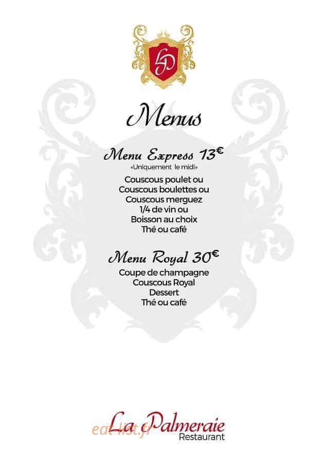 La Palmeraie — carte page 1