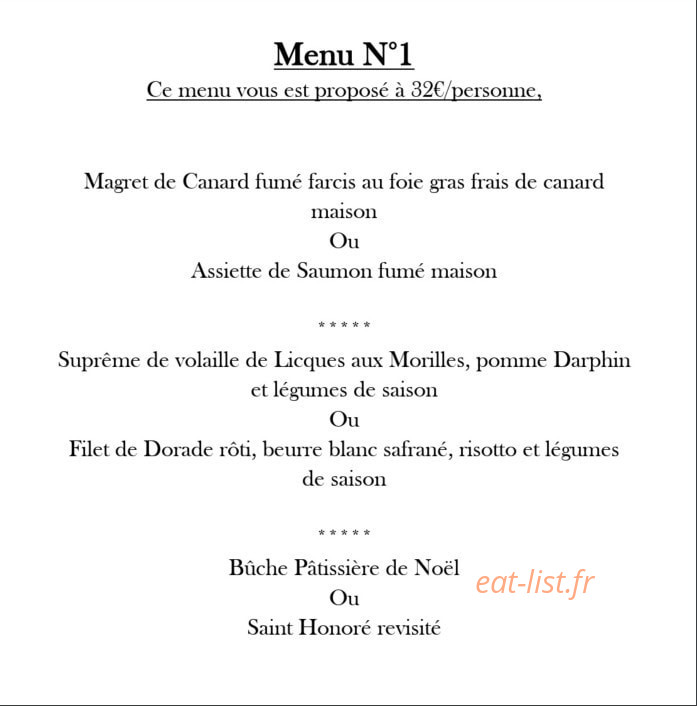 Le Bistrot de Beaumont — carte page 2