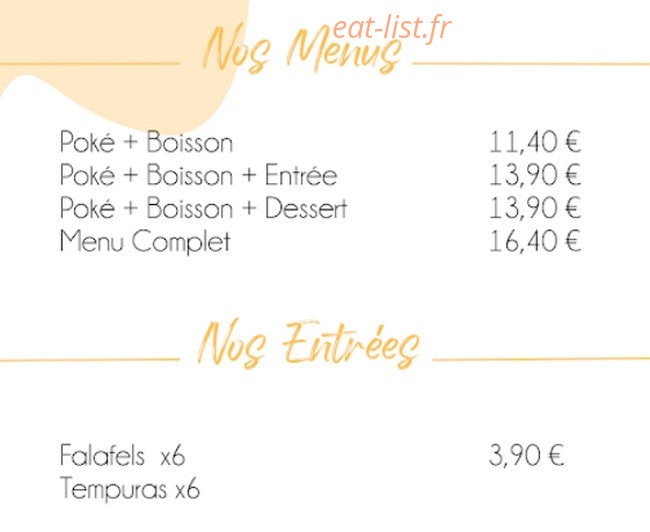 Le Comptoir du Poké — carte page 1