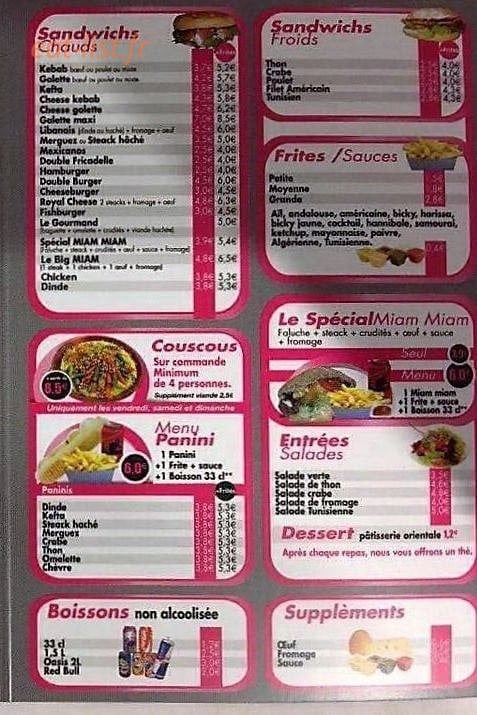Le Miam Lannoy — carte page 3