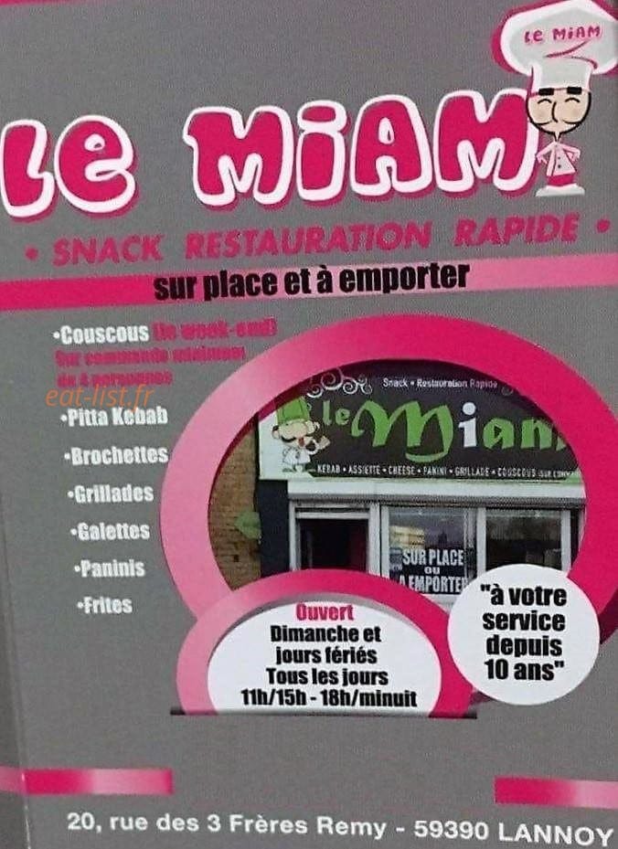 Le Miam Lannoy — carte page 1