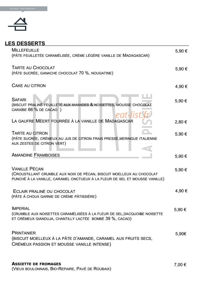 Le restaurant de La Piscine — carte page 5