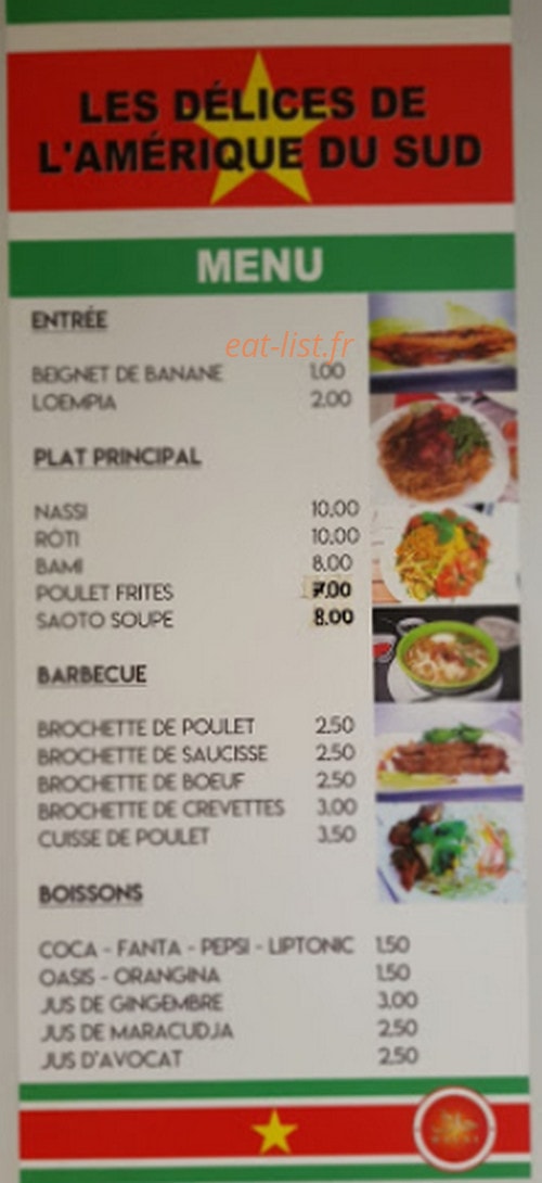 Les Délices de L'Amérique Du Sud — carte page 1