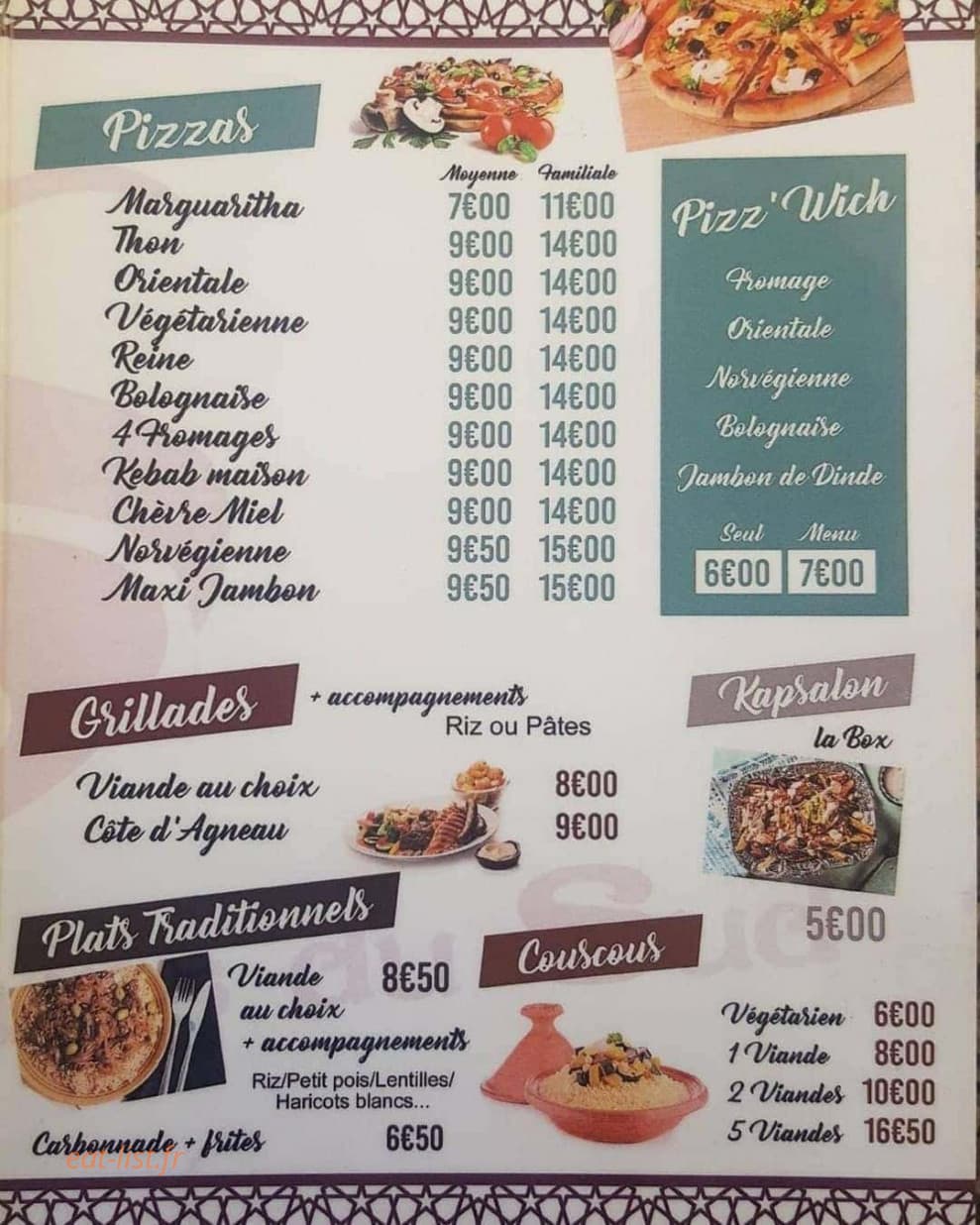 Les Saveurs du Sud — carte page 2