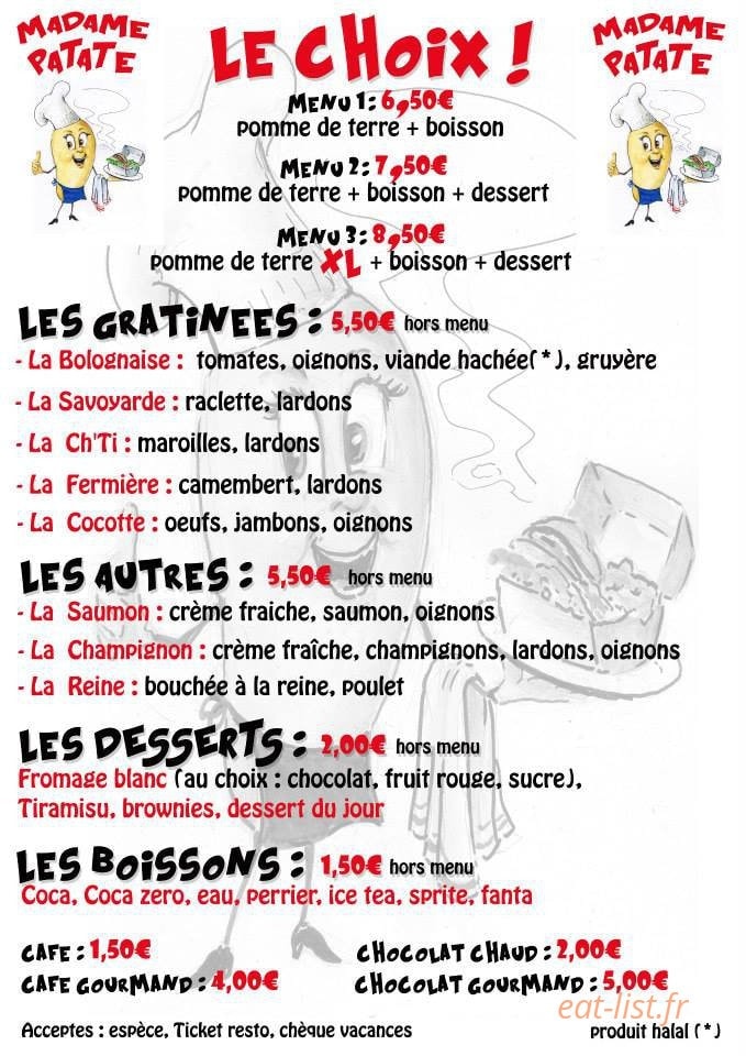 Madame patate — carte page 1