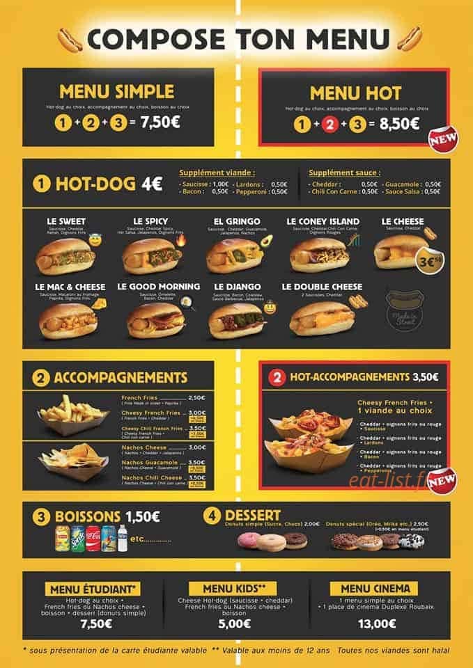 Made In Street — carte page 1
