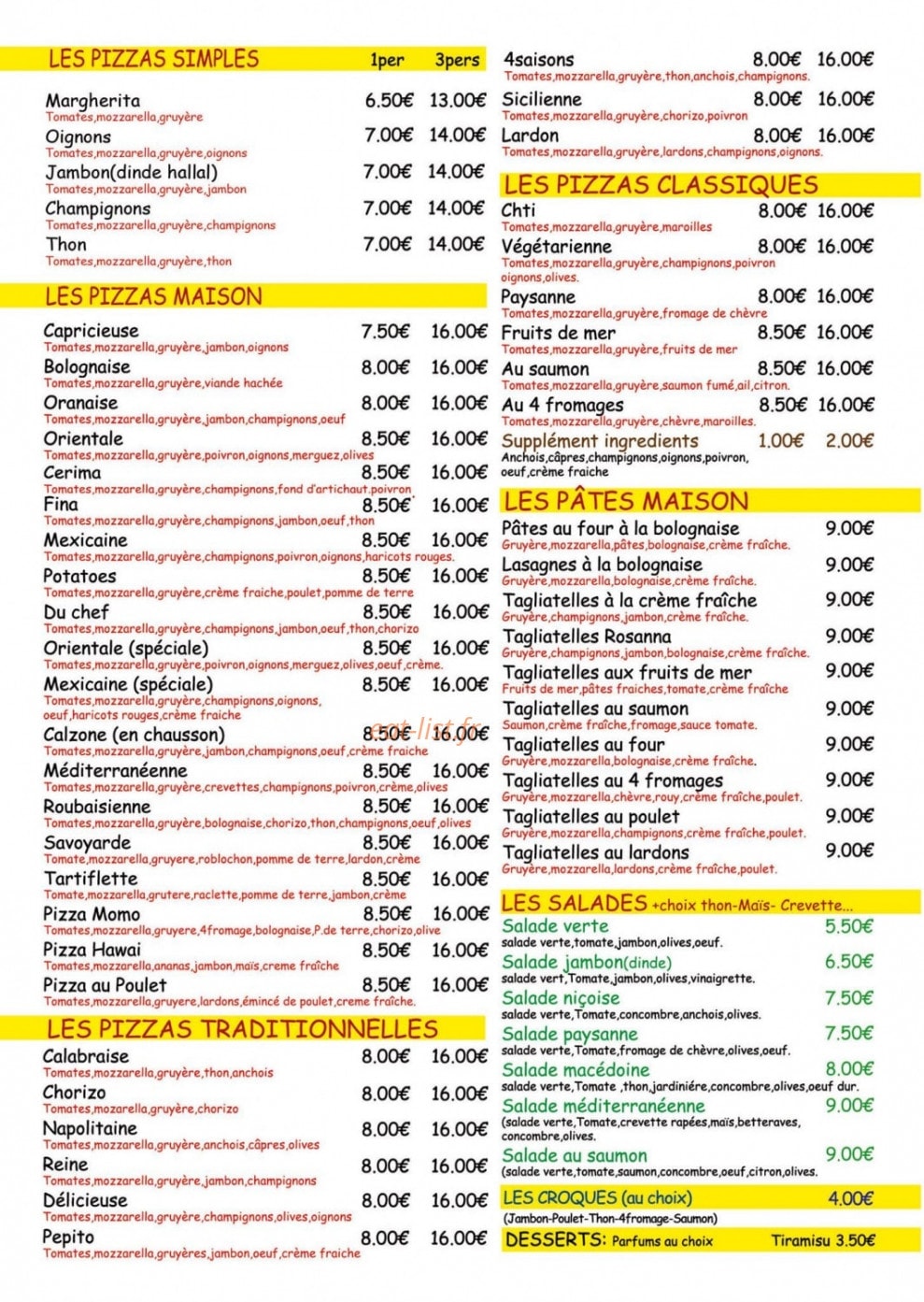 Pizza fina — carte page 2