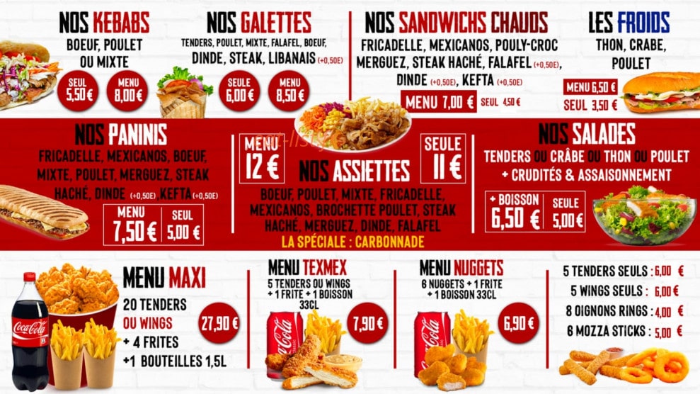 Pyramide food — carte page 1