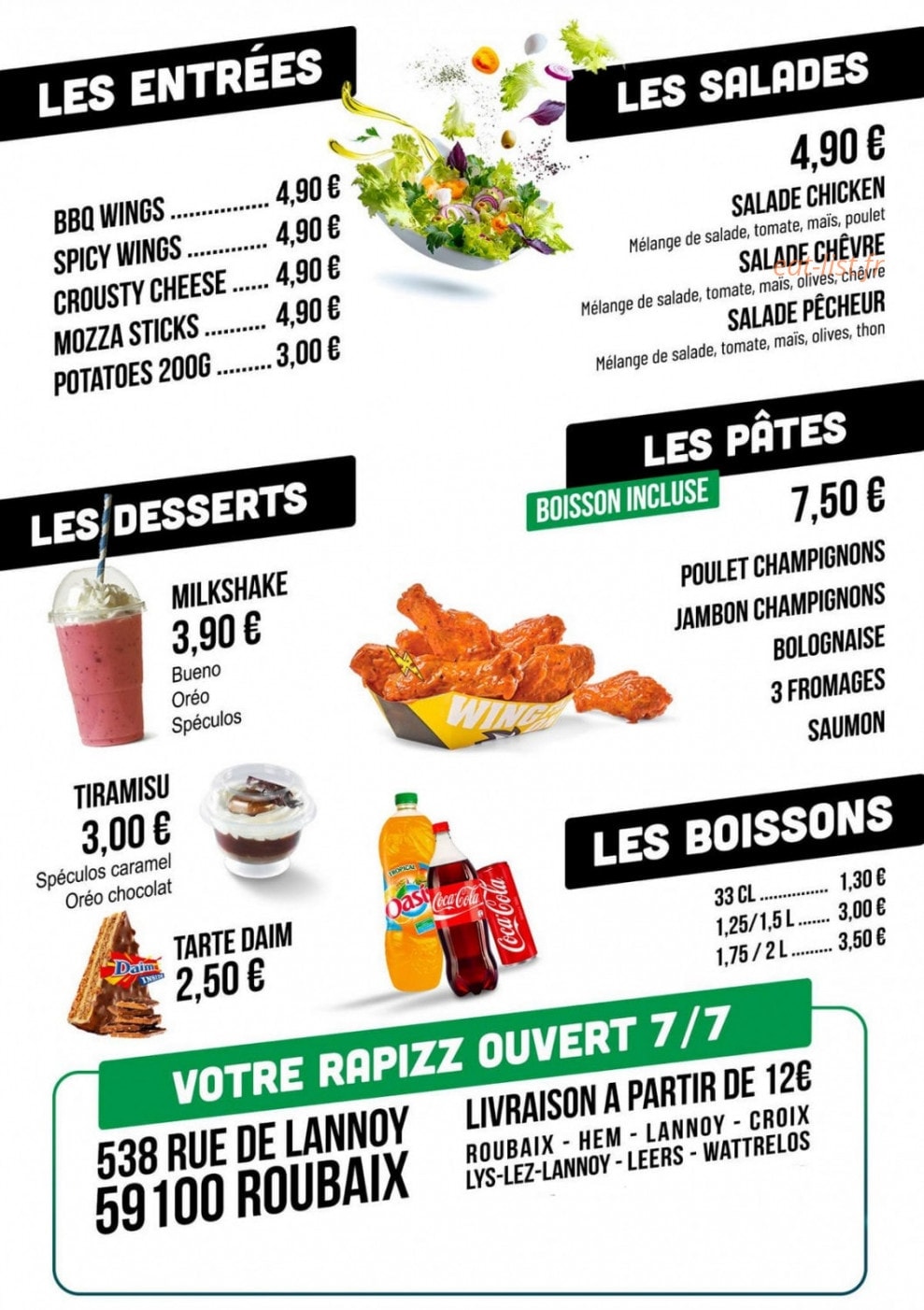 Rapizz Pizza — carte page 2
