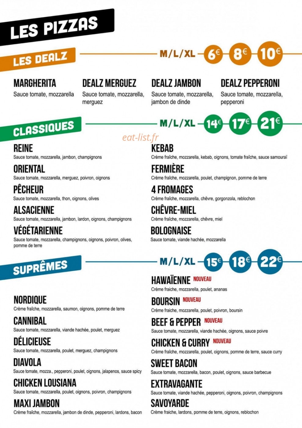Rapizz Pizza — carte page 3