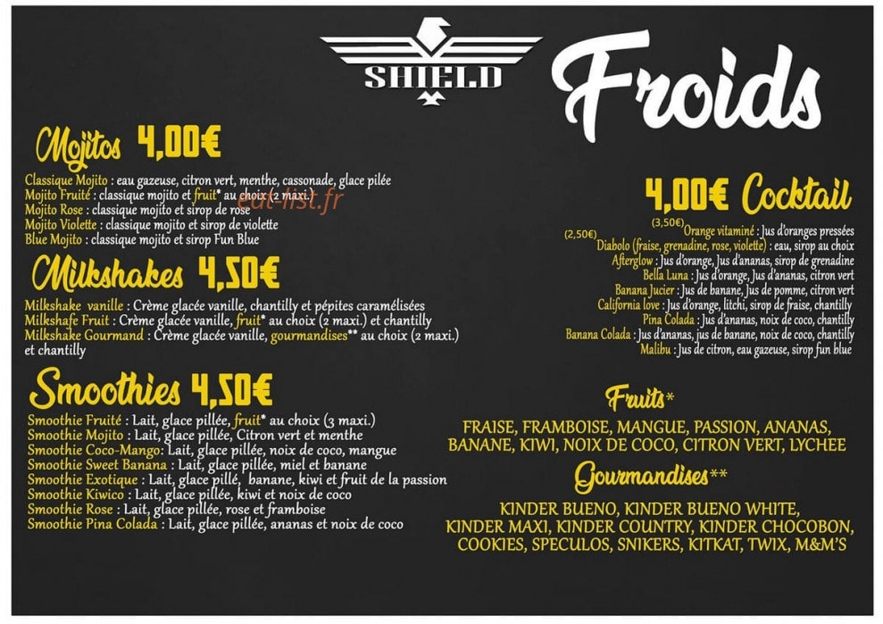 Shield food and coffee — carte page 4