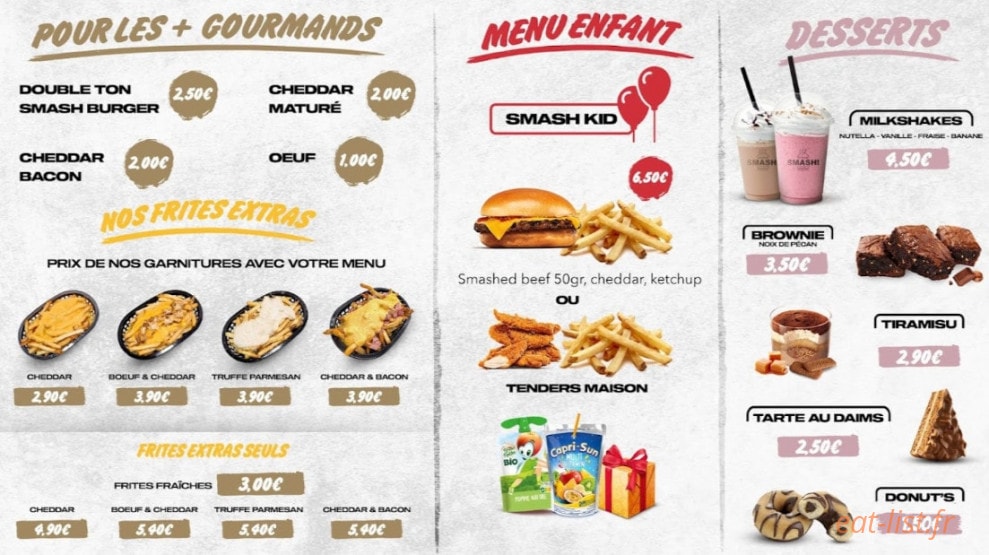 Smash burger — carte page 2