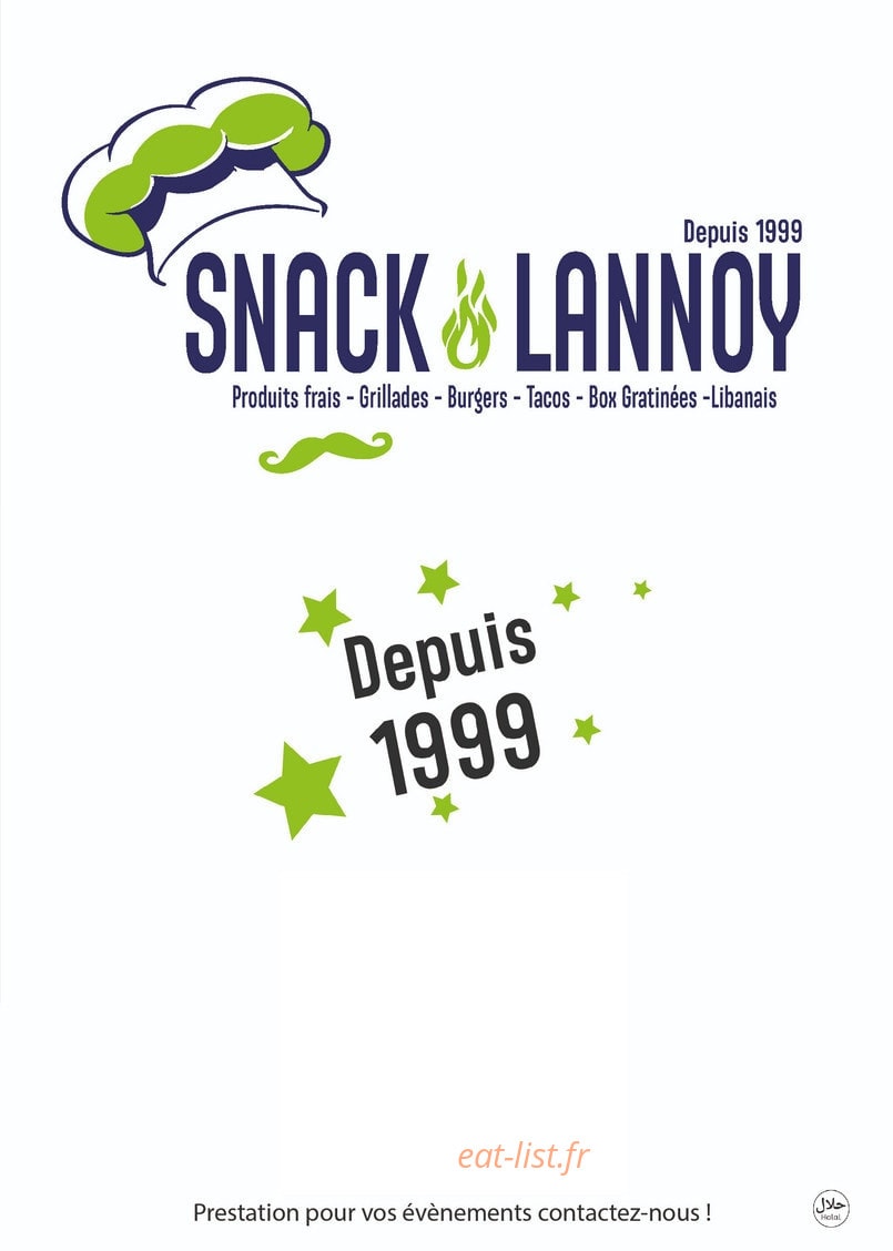 Snack Lannoy — carte page 1
