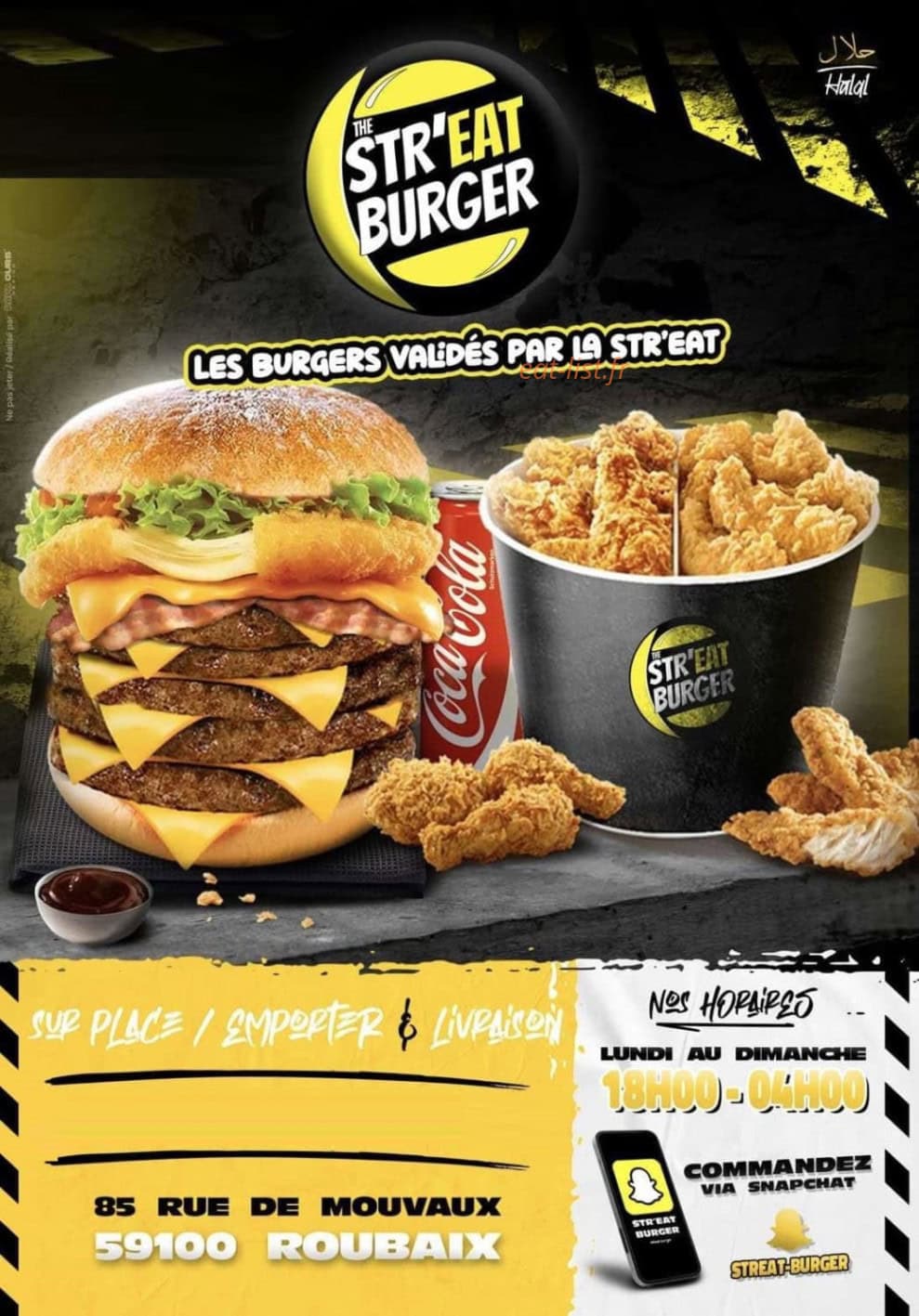 Str'eat Burger — carte page 1