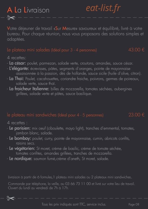 Sur Mesure — carte page 5
