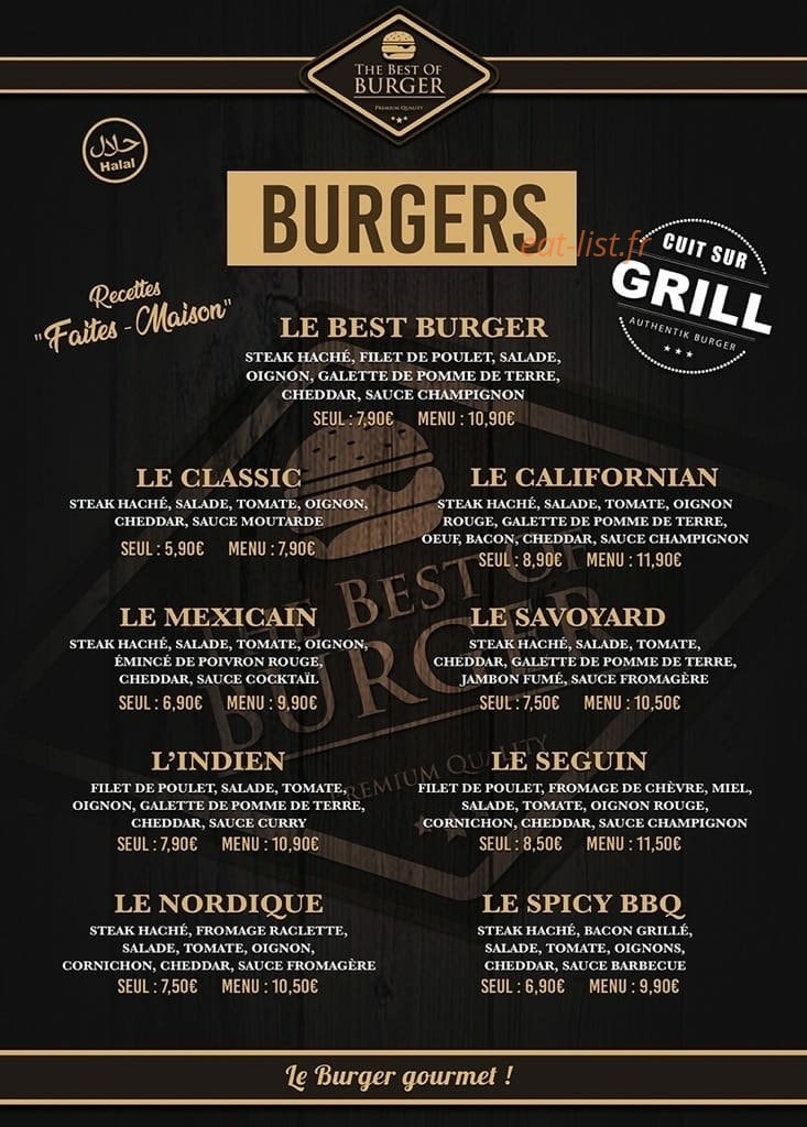 The best of burger — carte page 2