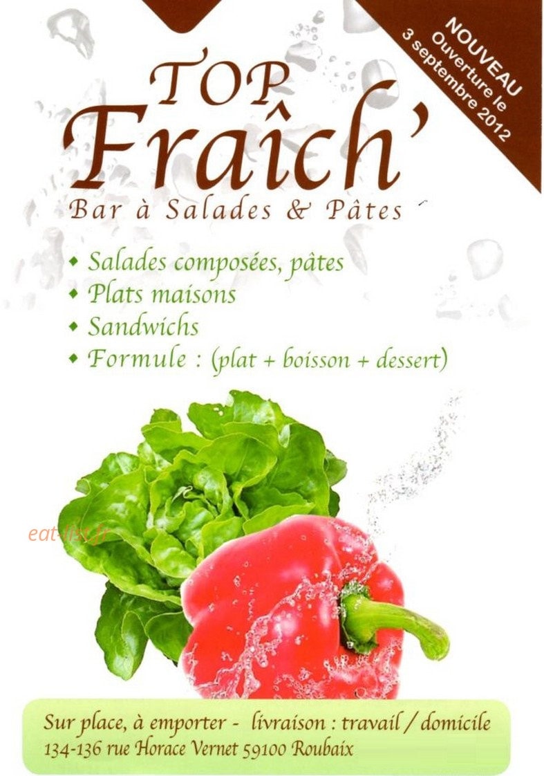 Top Fraîch' — carte page 1