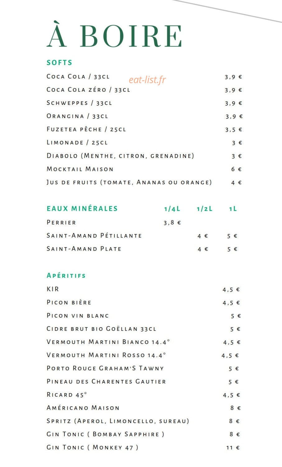 Bistrot Nova — carte page 4
