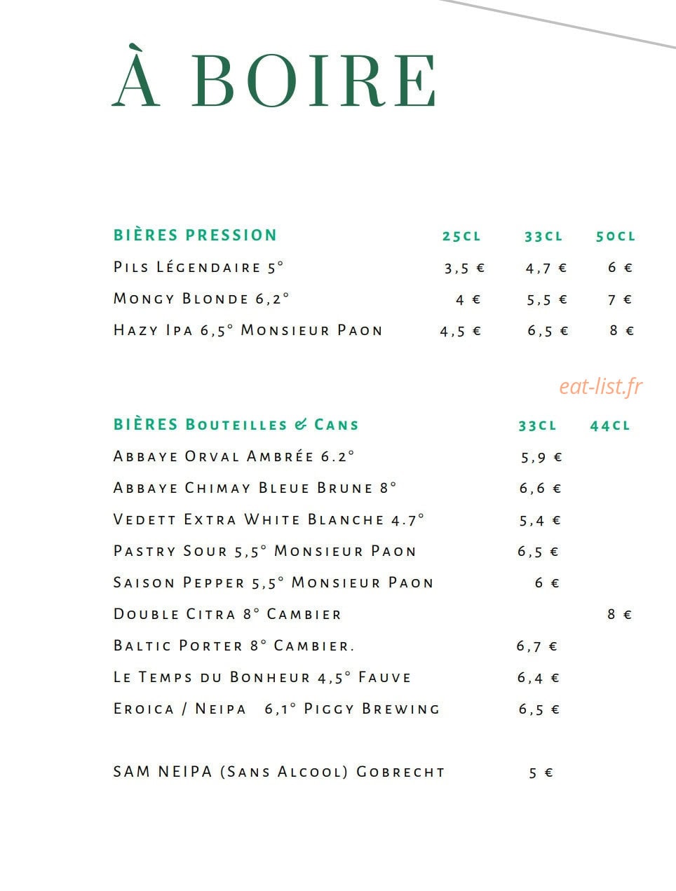 Bistrot Nova — carte page 3
