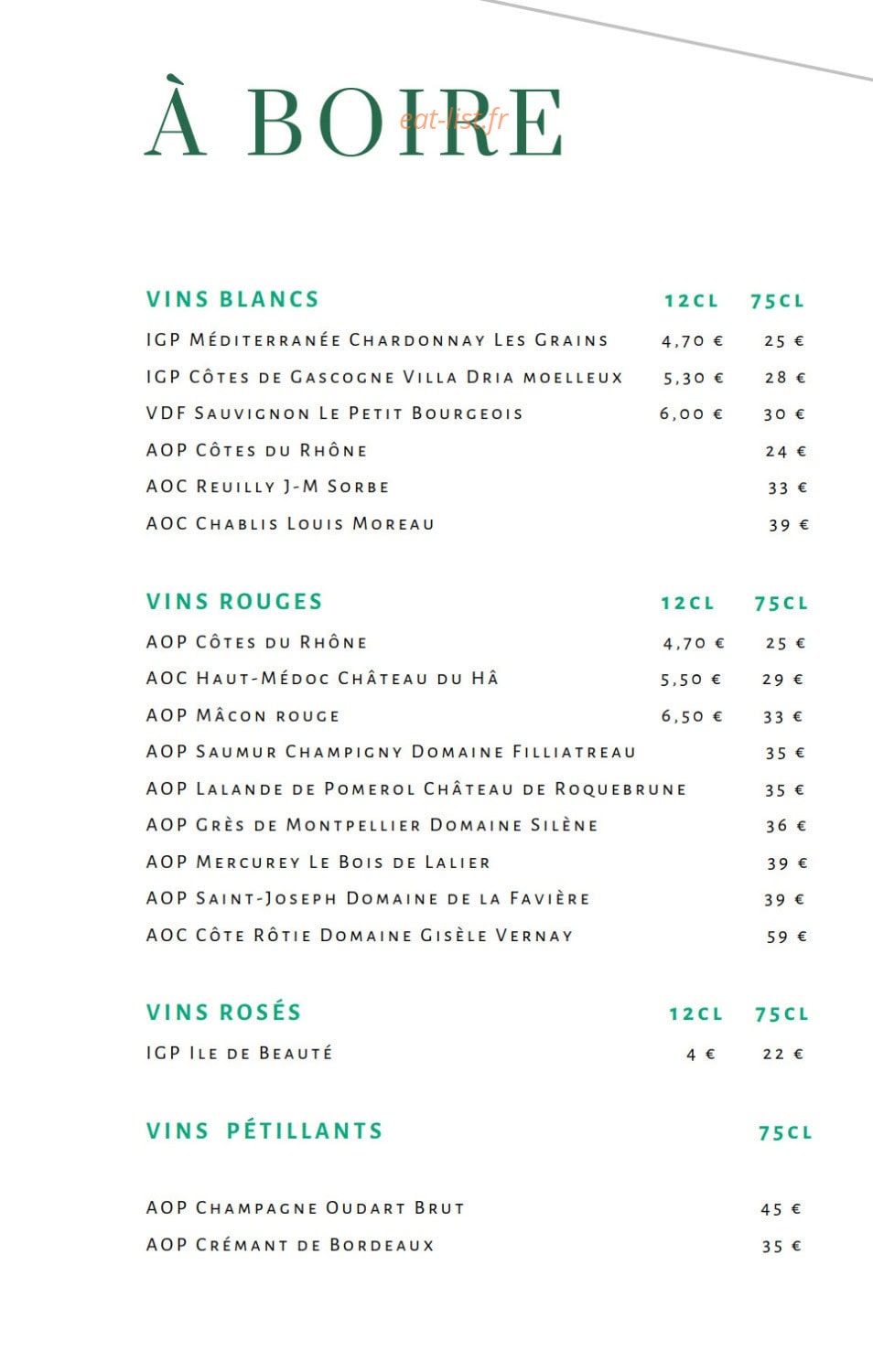 Bistrot Nova — carte page 5
