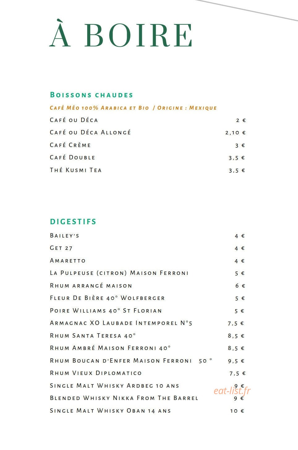 Bistrot Nova — carte page 6