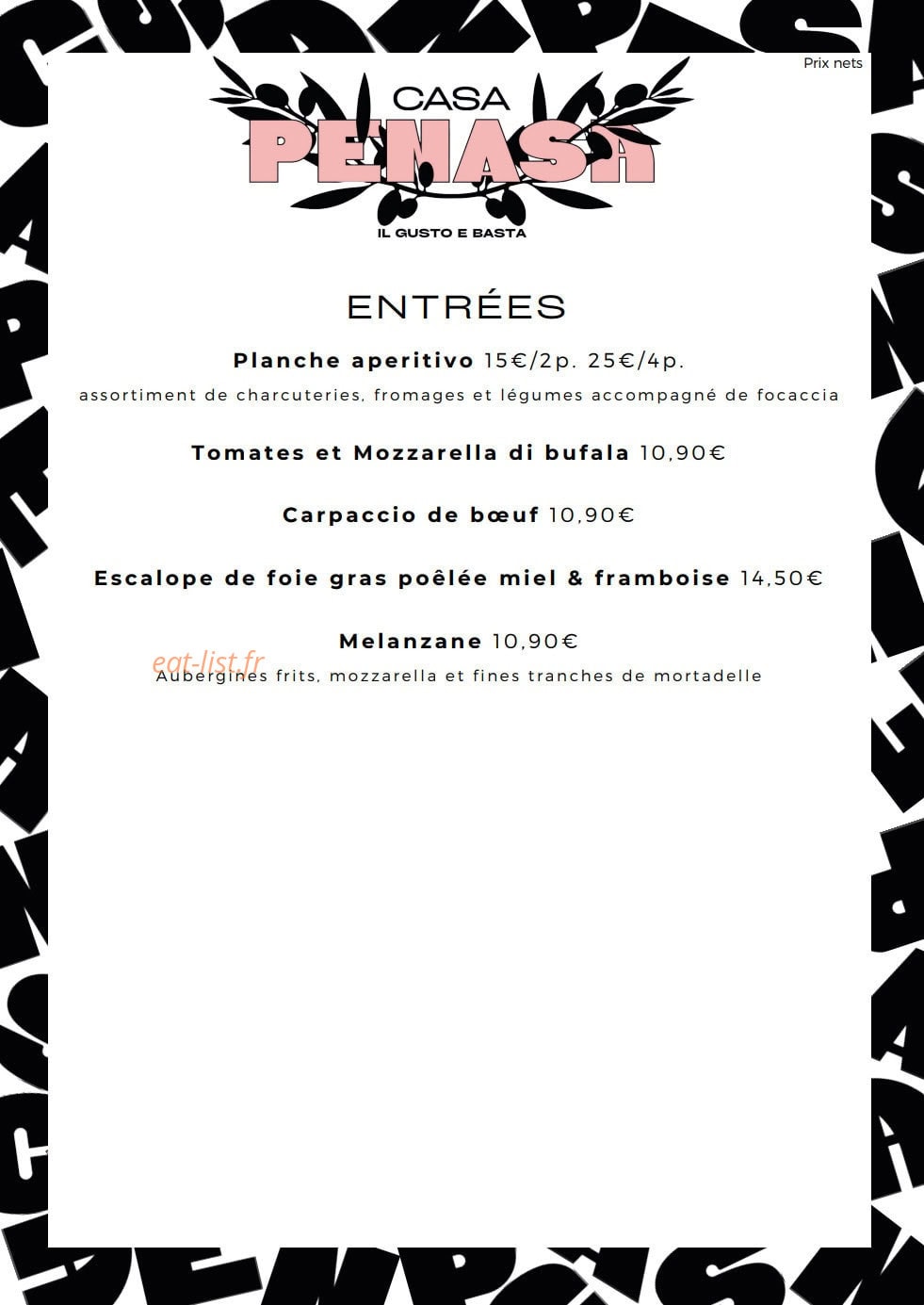 Casa Penasa — carte page 2