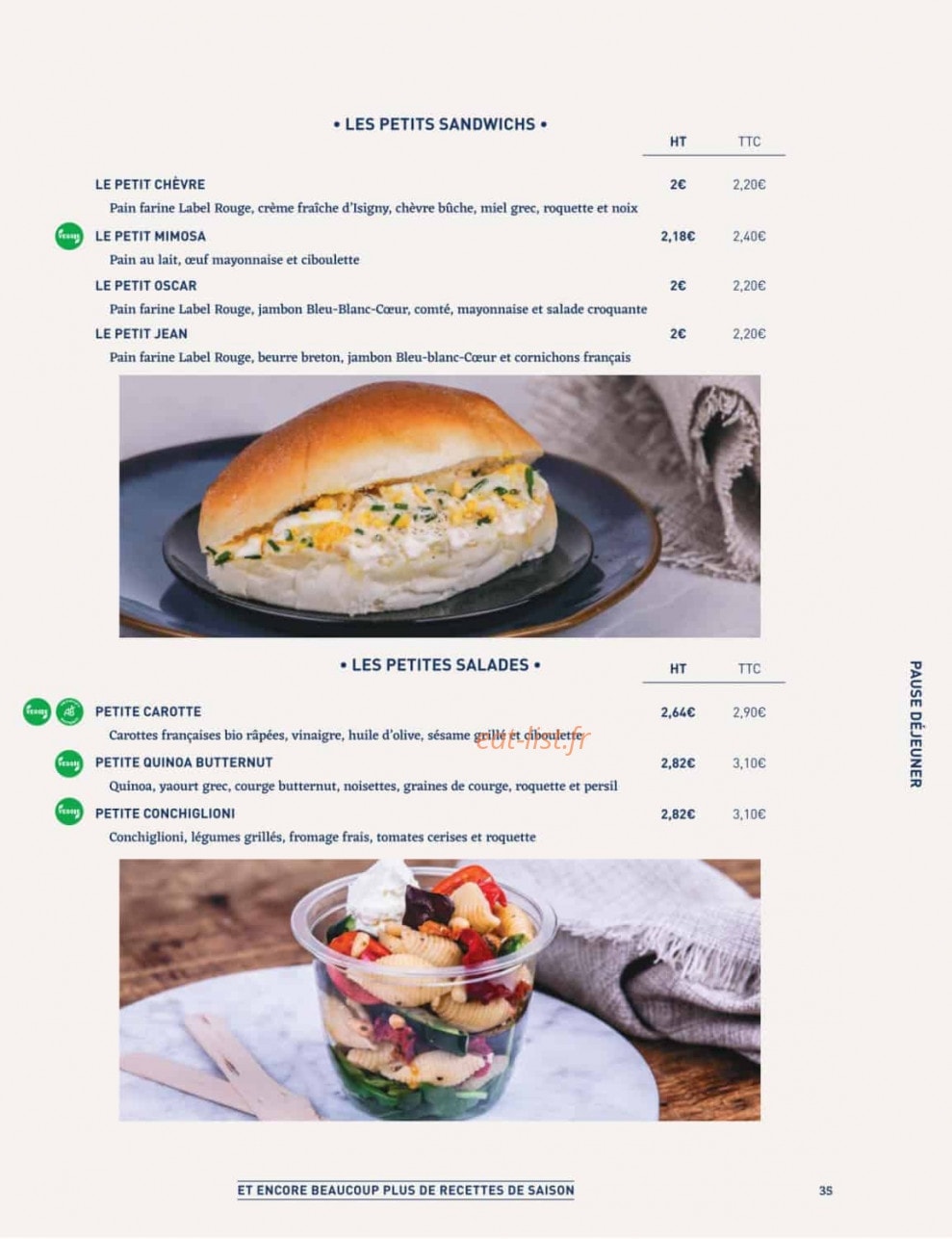 La Famille Finest Lunch — carte page 33
