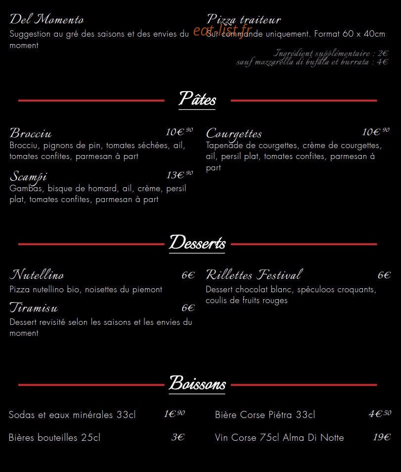 Le Festival Pizza — carte page 2