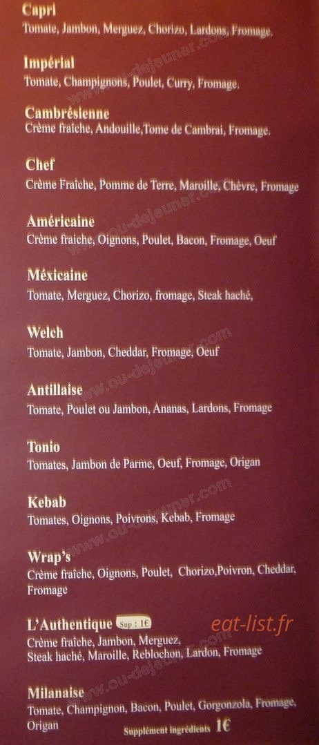 Pizza l'authentique — carte page 3