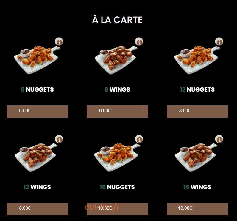 Take away — carte page 13