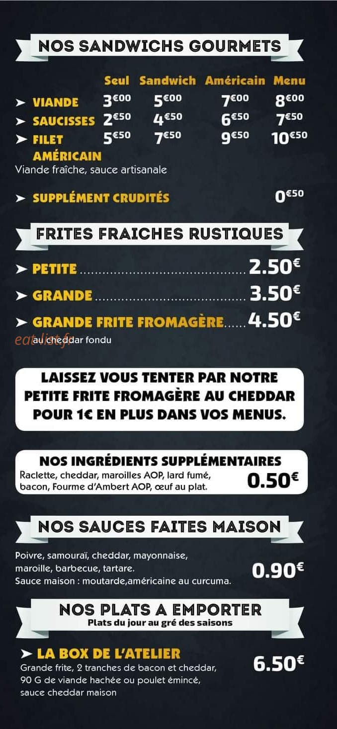 L'atelier du gourmet — carte page 4