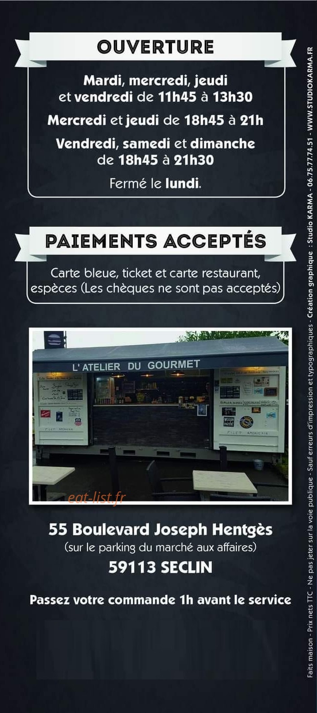 L'atelier du gourmet — carte page 6