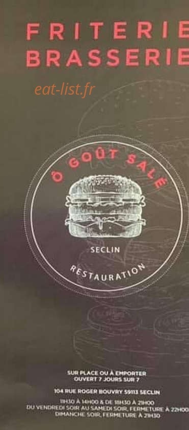 Ô Goût Salé — carte page 2