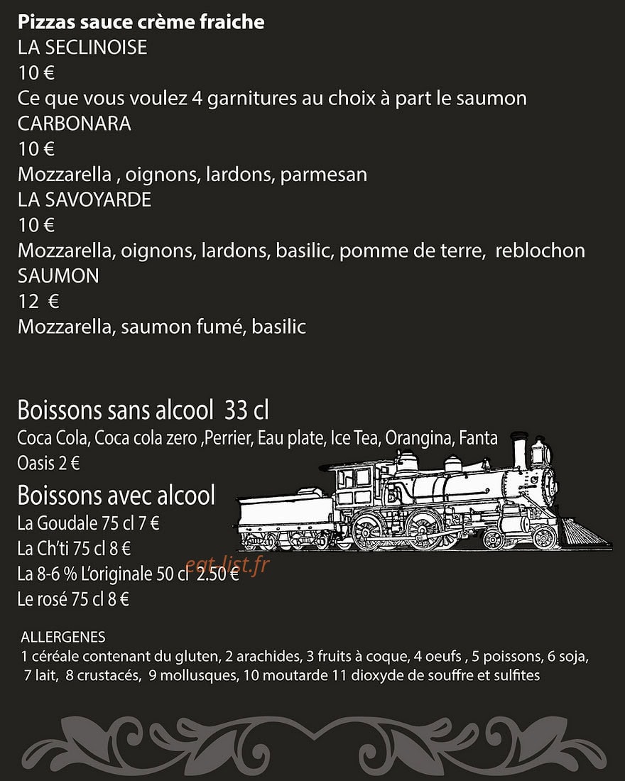 Pizzeria de la Gare — carte page 3
